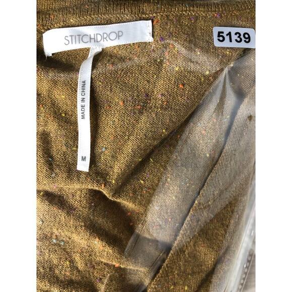 Stitchdrop Lake Geneva Sweater Dress Lagenlook Long Sleeve V-Neck Midi Green M - Picture 8 of 8